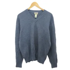 エルエルビーン L.L.BEAN ニット セーター Vネック カシミヤ混 M 青 ブルー ■MET2