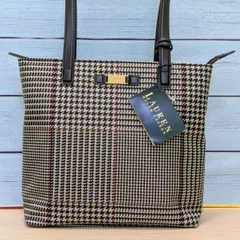 【豊】ビンテージ 未使用 LAULEN by Ralph Lauren ローレン・バイ・ラルフローレン ワンショルダーバッグ/トート 千鳥格子 キャンバス素材【753MO】C28