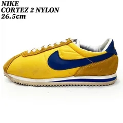 【クーポン】スニーカー シューズ  ナイキ コルテッツ２ ナイロン イエロー ブルー 26.5cm NIKE CORTEZ2 NYLON 902024-741  正規品 中古 古着 ブランド 匿名配送