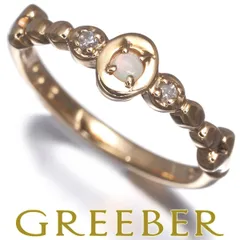 アガット リング オパール ダイヤ ダイヤモンド 0.02ct 3号 K10YG #190325