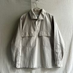 Salvatore Piccoloプルオーバーシャツ Mオリーブ コットンリネン