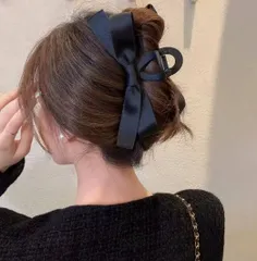 バンスクリップ 大きめ ヘアクリップ  髪留め クリップ  ヘアアクセサリー 韓国 毛量多い おしゃれ (ブラック)のサムネイル