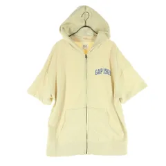 美品 GAP ギャップ 半袖 ジップパーカー M クリーム メンズ 古着