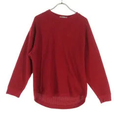 niko and... ニコアンド 長袖 ワッフル ニット M レッド レディース 古着