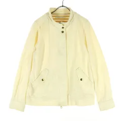 green label relaxing グリーンレーベルリラクシング 長袖 コットン ライダースジャケット 40 アイボリー レディース 古着