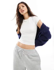 コットンオン レディース トップス Tシャツ クルーネック Cotton all day crew neck short sleeve tshirt WHITE ホワイト