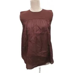 ボールジー BALLSEY トゥモローランド マテリアルコンビ ノースリーブプルオーバー ノースリーブ カットソー 茶 ブラウン S ■IBO