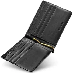 【在庫セール】メンズ 薄くて軽いレザーマネークリップ 出来るビジネスマンのための マネークリップ