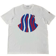 モンクレール ビッグロゴ ワッペン XL 白 Tシャツ 国内正規品 5S306 