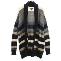 American Eagle アメリカンイーグル ボーダー柄 長袖 ニットカーディガン M ブラック レディース 古着のサムネイル