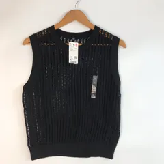 タグ付き UNIQLO メッシュクルーネックショートセーター レディース XL ブラック 3301202603250003