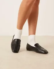 エイソス レディース シューズ スリッポン・ローファー ローファー ASOS DESIGN Malta loafers Black ブラックのサムネイル