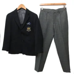 クラウディオギャラティ Claudio Galati フォーマル スーツ セットアップ テーラードジャケット スラックス シングル チェック 150cm 黒 ブラック グレー