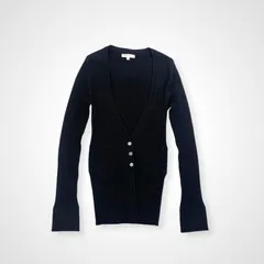 PAULE KA ポール カ / リブニットタイトカーディガン メリノウール ブラック 参考定価：50,000程度 SIZE:Sのサムネイル