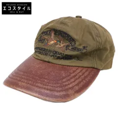 POLO RALPH LAUREN ポロ ラルフローレン 90s　刺繍 レザーバイザー コットン キャップ