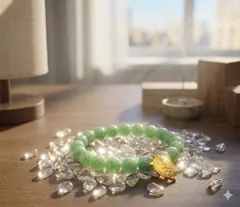 【幸運の引き寄せ】本翡翠 天然石ブレスレット・浄化水晶・金の亀 3点セット 健康・繁栄