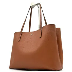 トリーバーチ TORY BURCH トートバッグ Blake Center Zip Tote キャメル ブラウン レザー 本革 エマーソン  A4収納 肩掛け 自立 ゴールド金具 ロゴ金具