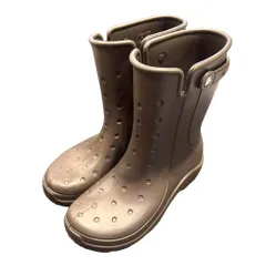 クロックス crocs レインブーツ ブーツ M6 茶 ブラウン ■GY99