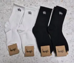 10足 STUSSY ステューシー 白/黒 靴下