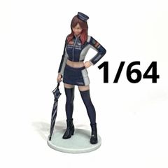 1/64 フィギュア2体 警官 婦警 警棒 ミニカー トミカに ジオラマ