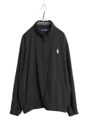 90s ポロゴルフ ラルフローレン ハーフジップ ナイロン ジャケット メンズ XL / オールド メッシュ ライナー付き ブルゾン ミドルポニー 黒