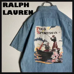 RALPH LAUREN 希少 半袖BDシャツ 青 インディゴ M