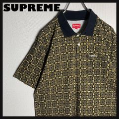 SUPREME シュプリーム ハーフジップ クロコ 刺繍ロゴ ベロアポロシャツ 