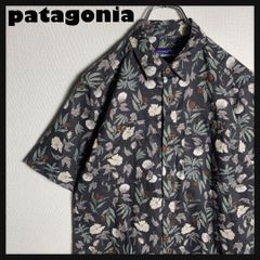 ミント】02年製 パタゴニア ACシャツ 開襟 総柄 トラウト 波柄 美品
