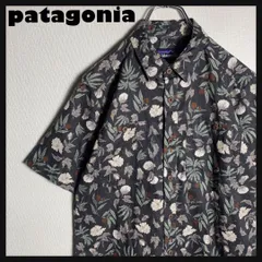 【極美品】Patagonia 半袖シャツ BD 花 総柄 黒 XS