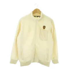 ランズエンド LANDS' END ボアジャケット S 白 ホワイト スタンドカラー 切替 ワッペン /AO7 ■GY99のサムネイル