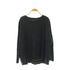 ギャバジンケーティー Gabardine K.T ニット カットソー プルオーバー ボーダー切替 花柄レース 17+ 大きいサイズ チャコール /CX ■GY35のサムネイル