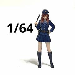 1/64 フィギュア2体 警官 婦警 警棒 ミニカー トミカに ジオラマ