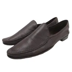 ボッテガヴェネタ BOTTEGA VENETA ローファー レザーシューズ スリッポン フラット ローヒール 革靴 皮革 40.5 茶 ブラウン ■IBO91