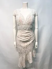 2522 Vanessa Heart ヴァネッサハート　キャバクラ　ドレス　総レース　マーメイド　タイト　フラワー　ノースリーブ　ドレープ　キャバドレス　M