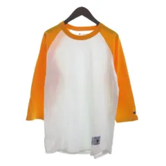 チャンピオン CHAMPION 美品 Tシャツ カットソー 長袖 ラグラン ワンポイント コットン 白 黄 ホワイト イエロー M