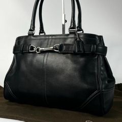 美品】COACH コーチ レザー トートバッグ ブラック 肩掛け A4収納可能