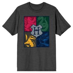 애니메이션 캐릭터 맨즈 탑스 T셔츠 Licensed Character Mens Harry Potter Hogwarts Houses Tee Grey 그레이
