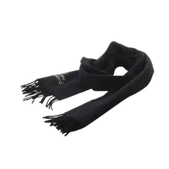 ヴィヴィアンウエストウッドレッドレーベル Vivienne Westwood RED LABEL マフラー フリンジ オーブ ウール 黒 ブラック /AK16