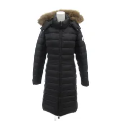 JOTT ジョット ダウンコート リアルファー ロゴ ロング丈 黒 ブラック /YJ ■GY18