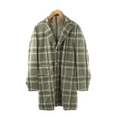 ヒューゴボス HUGO BOSS チェスターコート アウター ロング丈 レイヤード チェック柄 ウール混 UK48 グレー 茶 ブラウン /BB ■GY17のサムネイル