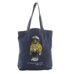 ポロ ラルフローレン POLO RALPH LAUREN トートバッグ キャンバス ポロベア ロゴ ネイビー /YO32 ■GY18