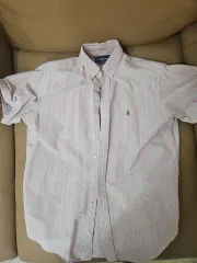 ラルフローレン ストライプ 半袖シャツ ピンク