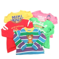 ミキハウス mikihouse 5点 セット まとめ Tシャツ カットソー 長袖 プリント 90-100 マルチカラー