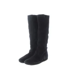 ファビオルスコーニ FABIO RUSCONI ロングブーツ 37.5 24.5cm ダークネイビー フラットソール 切り替えデザイン /RI ■OS