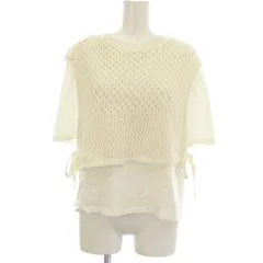ザラ ZARA カットソー M 白 メッシュ編み レイヤードデザイン 半袖 /JP
