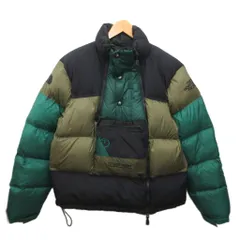 ザノースフェイス THE NORTH FACE STEEP TECH DOWN JACKET ダウンジャケット ロゴ刺繍 700フィル オリーブ×グリーン M-L