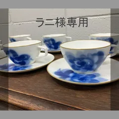 【ラニ様専用】大倉陶園 okura ブルーローズ ティーカップ＆ソーサー 6客セット