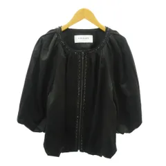 アドーア ADORE 美品 ジャケット ブルゾン ビジュー ショート丈 38 黒 ブラック 0302 IBO90のサムネイル