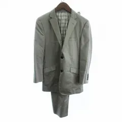 バーバリーブラックレーベル BURBERRY BLACK LABEL スーツ セットアップ テーラードジャケット シングル 2B 背抜きパンツ スラックス ジップフライ グレー S 73cm