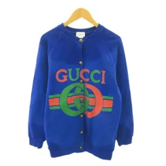グッチ GUCCI スウェット トレーナー カーディガン ロゴ ボタン 長袖 青 ブルー 0320 ■MNK6のサムネイル
